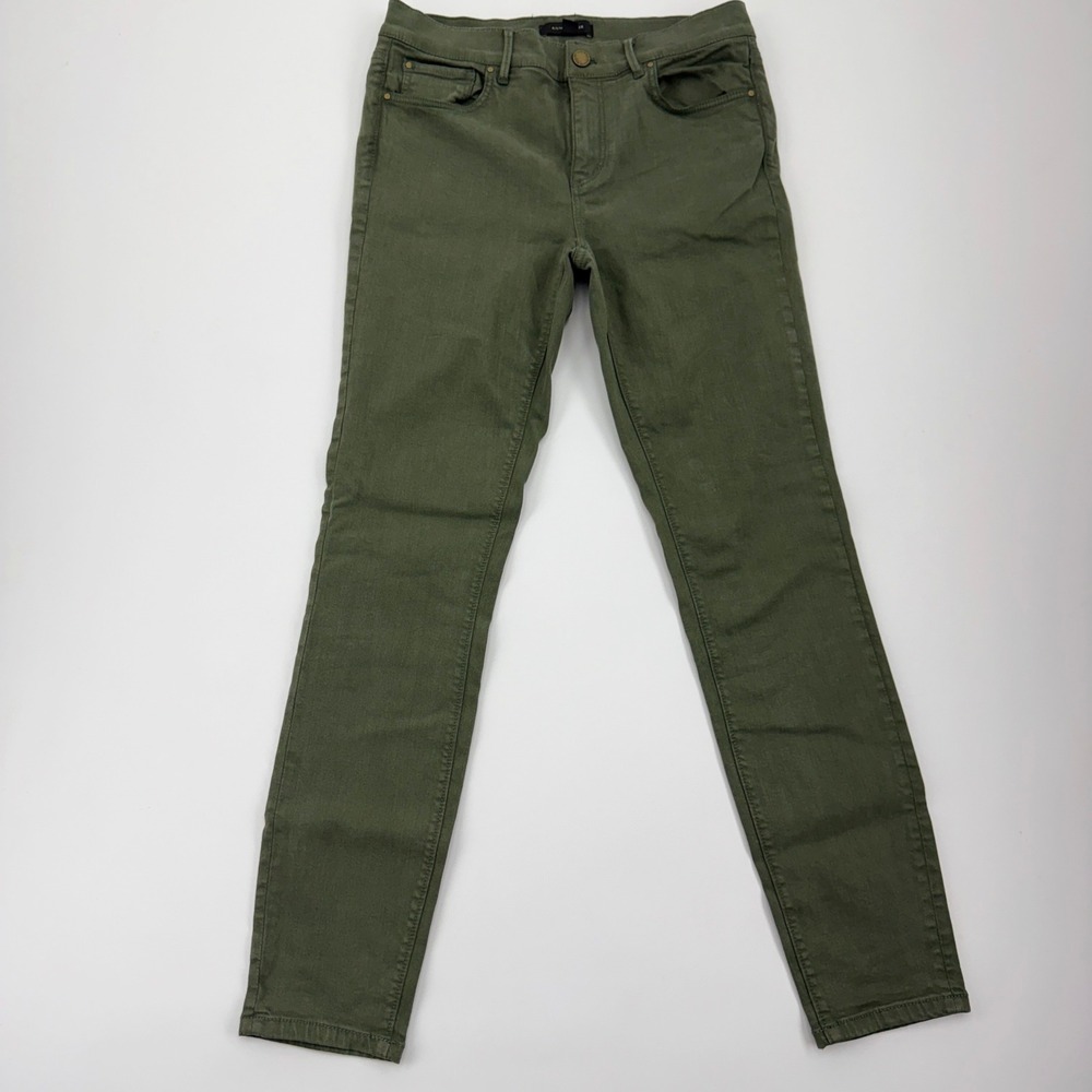 Ann Taylor Skinny‎ Ankle Modern Fit Pants Olive Green Size 2 Lyocell Stretch
